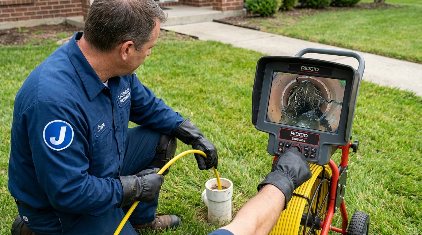 Sewer camera inspection being performed by Johns Plumbing LLC in San Luis